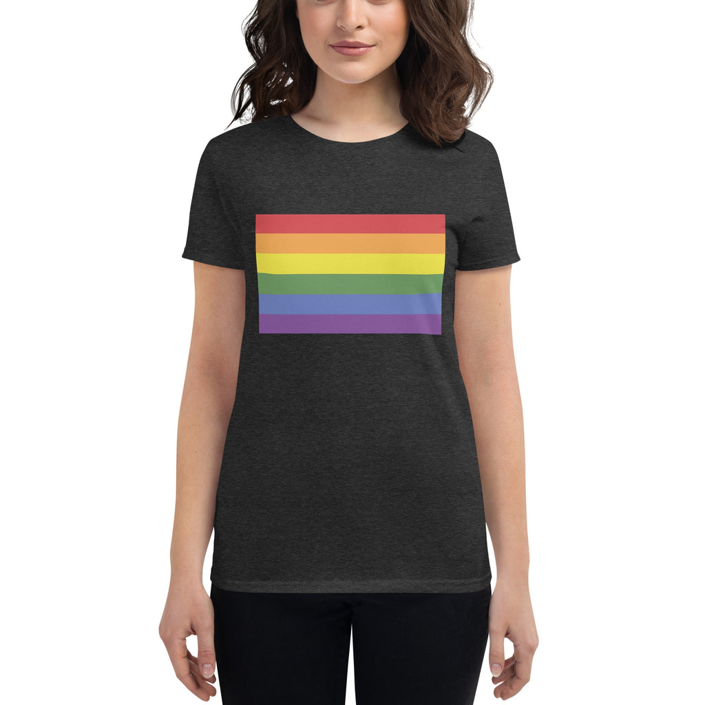 LGBT Pride Flag Women's T-Shirt - Heather Dark Grey - LGBTPride.com