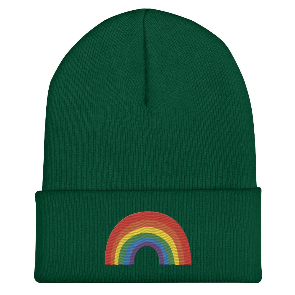 LGBT Pride Rainbow Cuffed Beanie - Spruce - LGBTPride.com