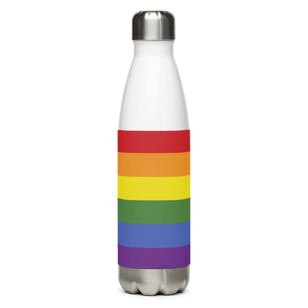 LGBT USA Stainless Steel Water Bottle - White - LGBTPride.com