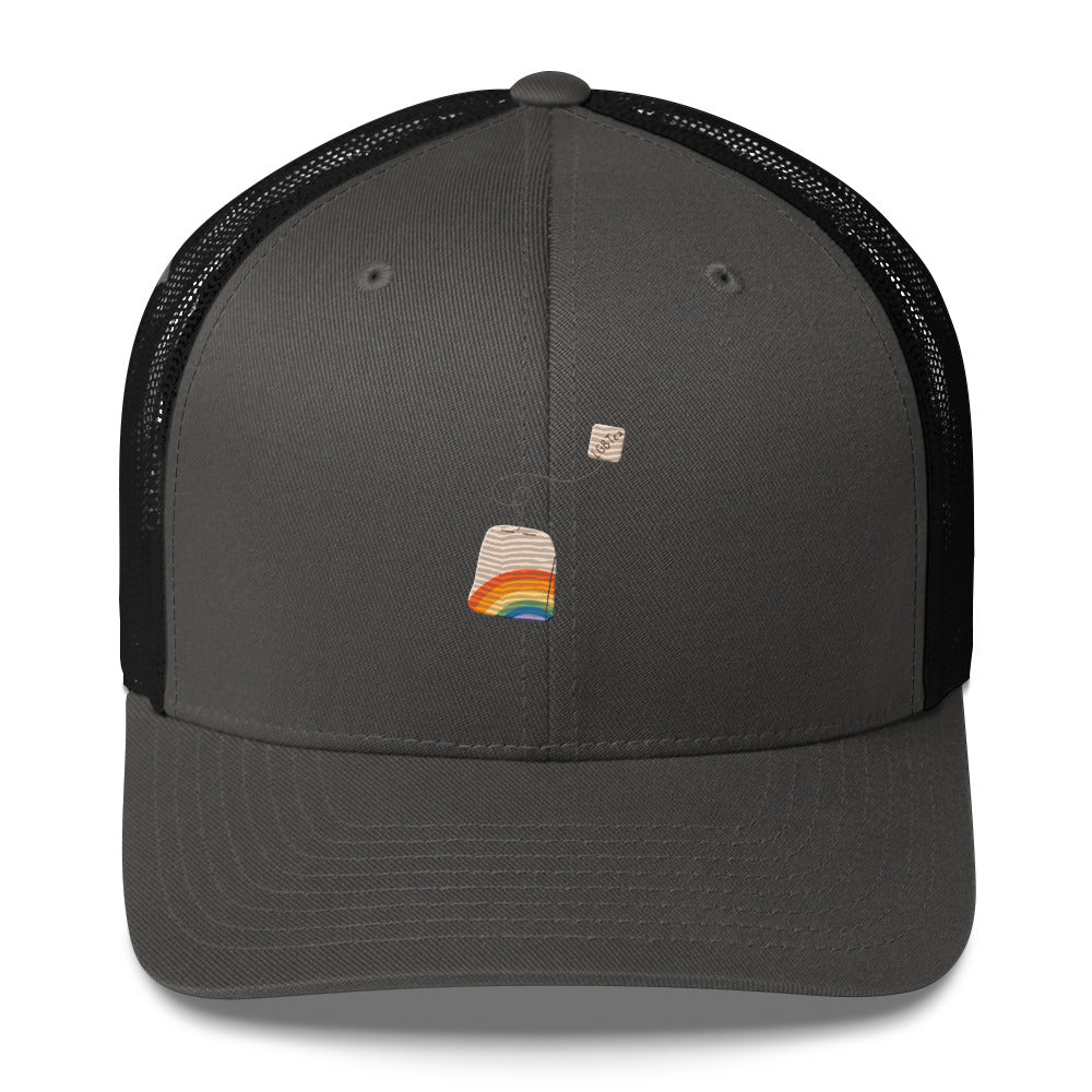 LGBTea Trucker Hat - Charcoal/ Black - LGBTPride.com