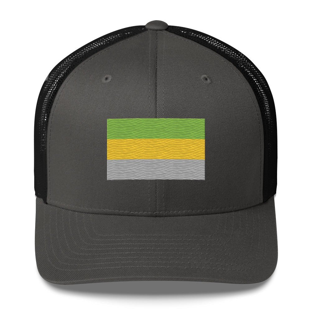 Lithromantic Pride Flag Trucker Hat - Charcoal/ Black - LGBTPride.com