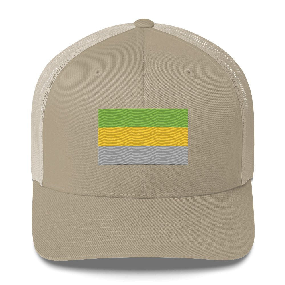 Lithromantic Pride Flag Trucker Hat - Khaki - LGBTPride.com