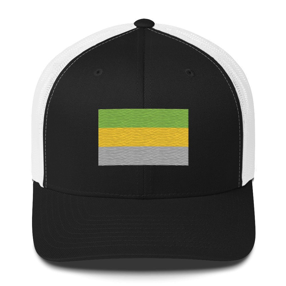 Lithromantic Pride Flag Trucker Hat - Black/ White - LGBTPride.com