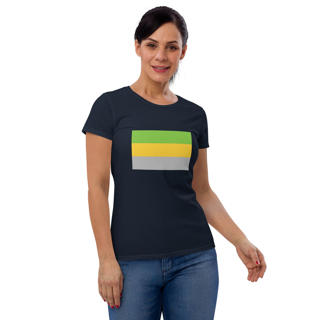 Lithromantic Pride Flag Women's T-Shirt - Navy - LGBTPride.com