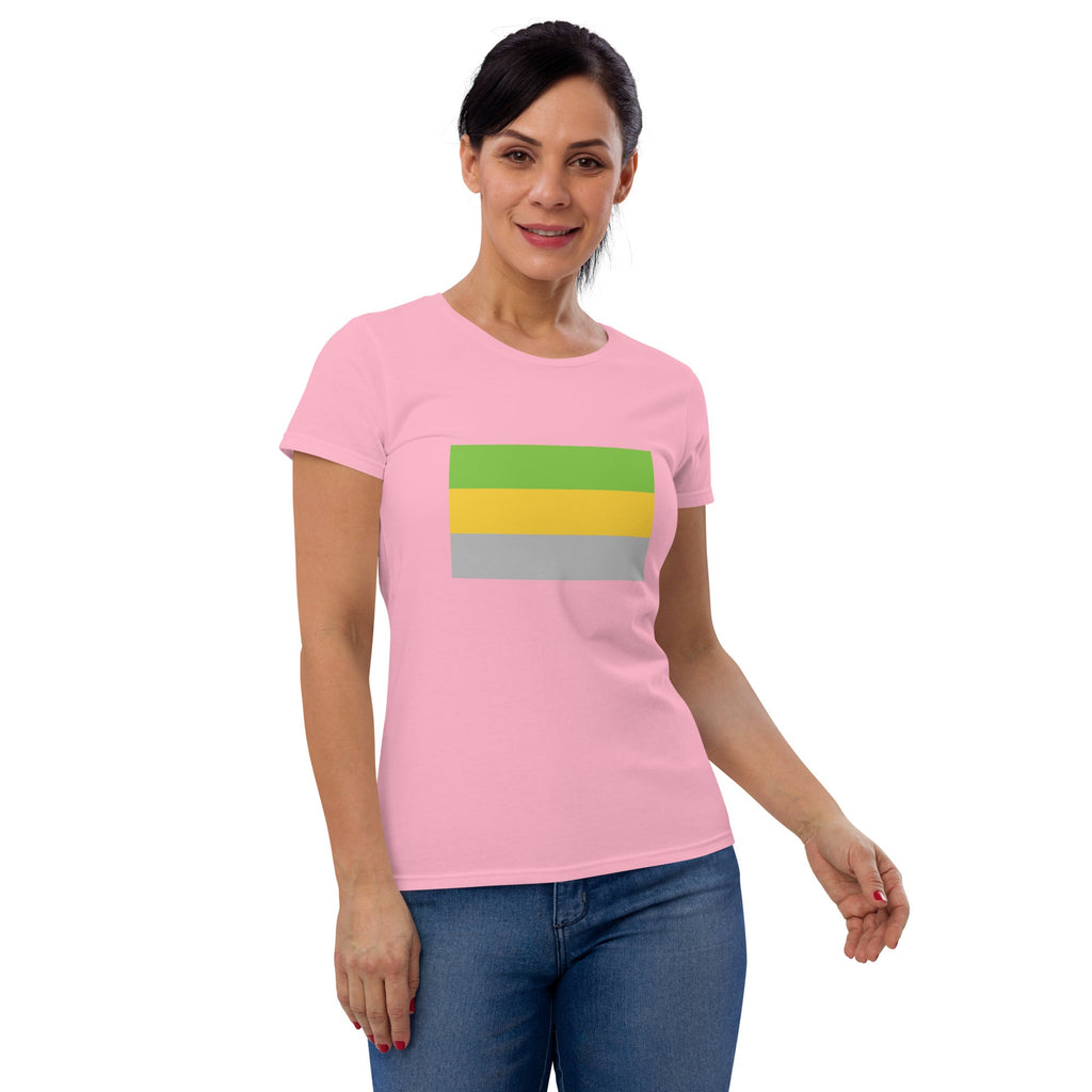 Lithromantic Pride Flag Women's T-Shirt - Charity Pink - LGBTPride.com