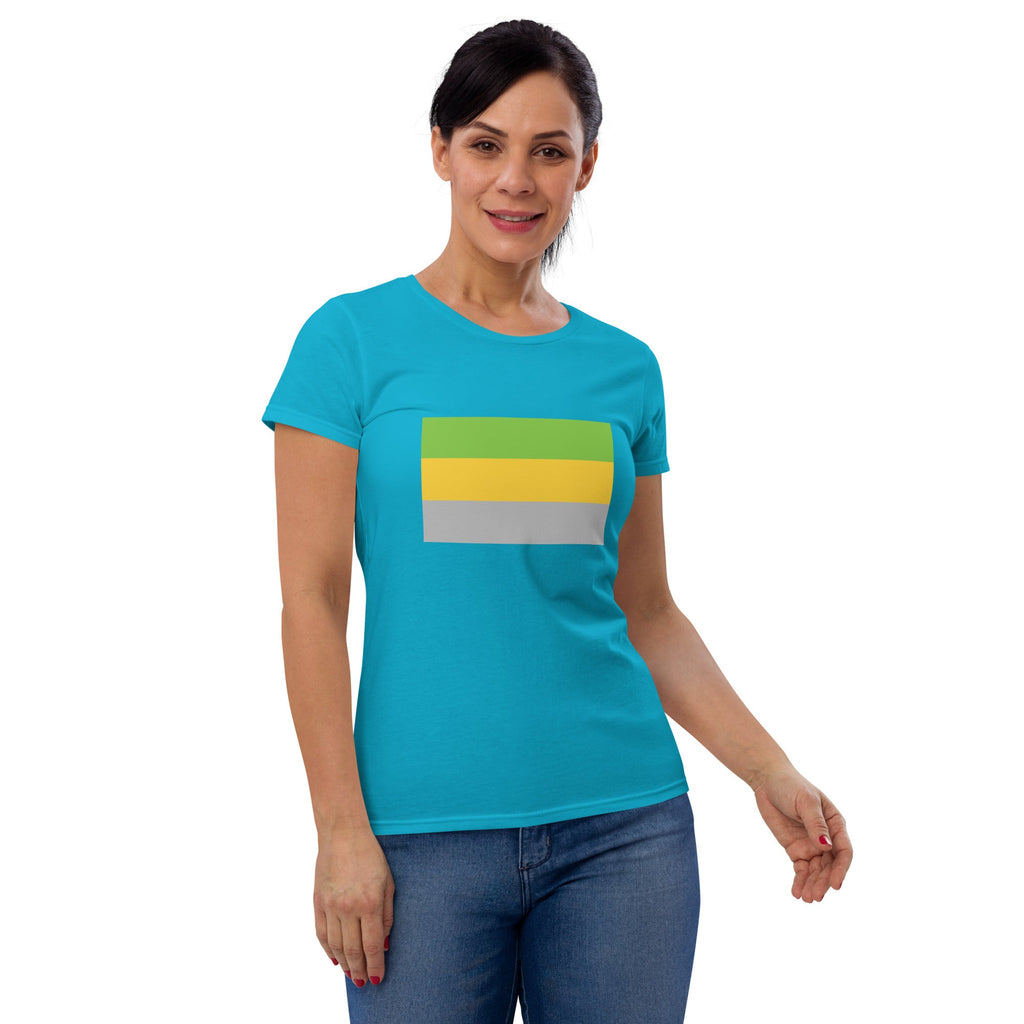 Lithromantic Pride Flag Women's T-Shirt - Caribbean Blue - LGBTPride.com