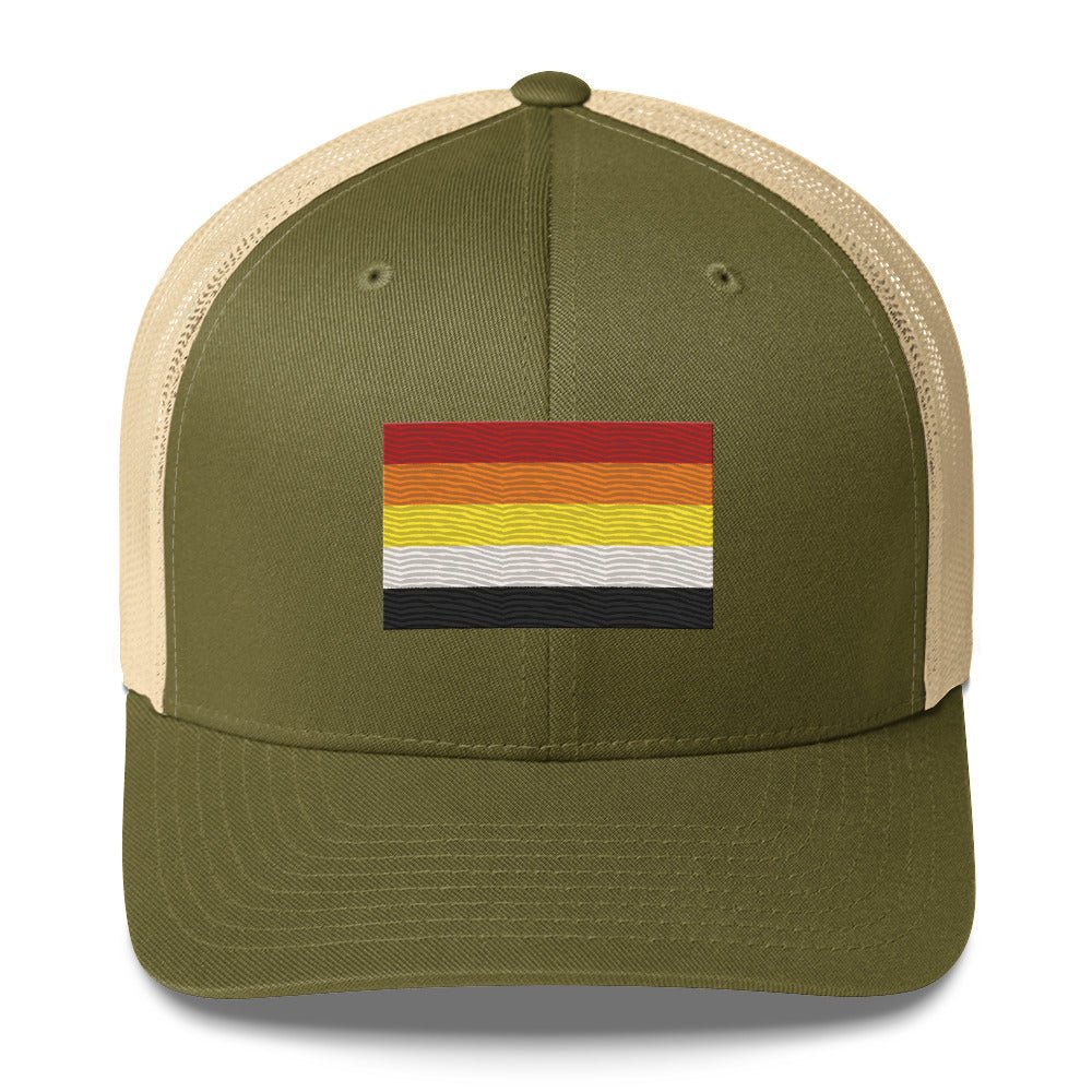 Lithsexual Pride Flag Trucker Hat - Moss/ Khaki - LGBTPride.com