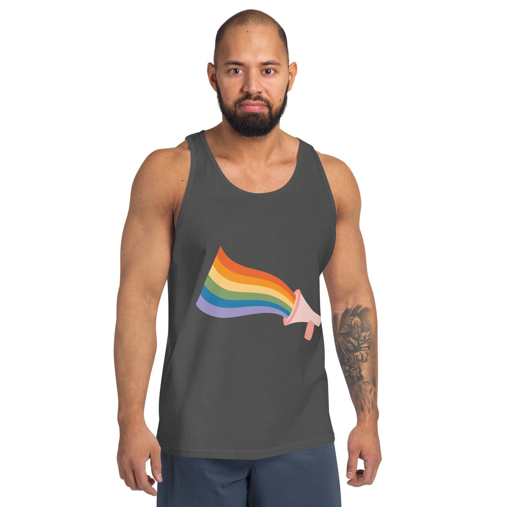 Loud and Proud Men's Tank Top - Asphalt - LGBTPride.com