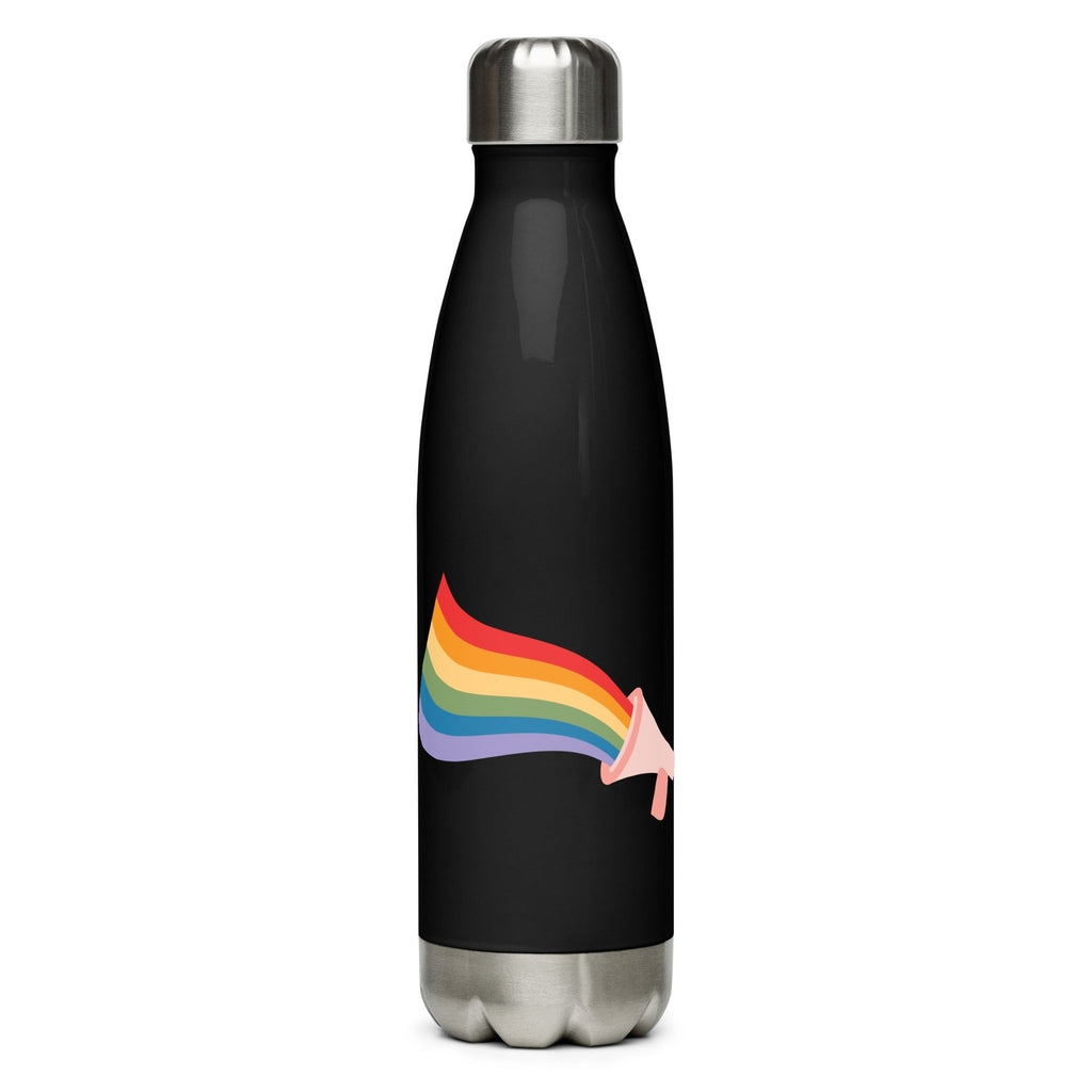 Loud and Proud Stainless Steel Water Bottle - Black - LGBTPride.com