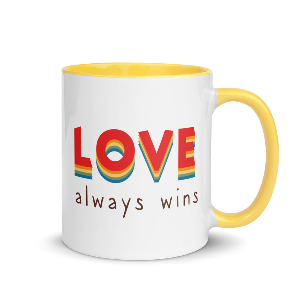 Love Always Wins Mug - Yellow - LGBTPride.com