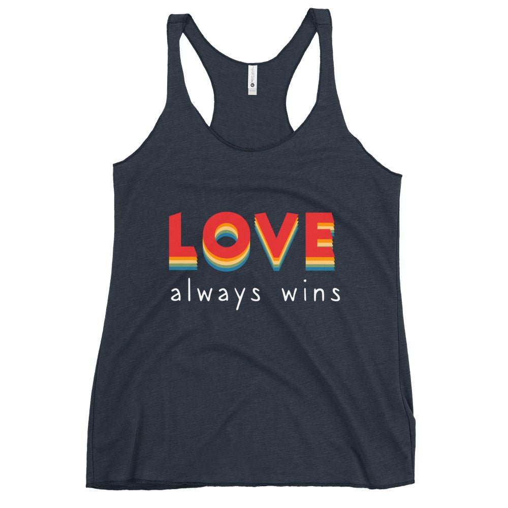 Love Always Wins Women's Tank Top - Vintage Navy - LGBTPride.com