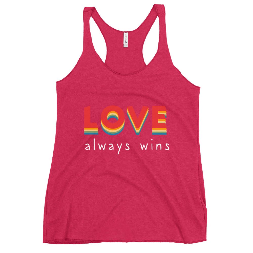 Love Always Wins Women's Tank Top - Vintage Shocking Pink - LGBTPride.com