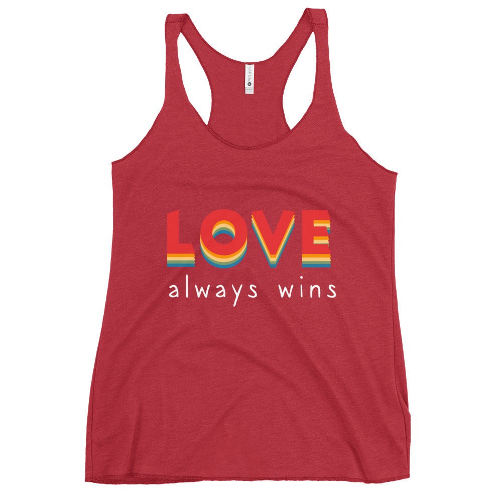 Love Always Wins Women's Tank Top - Vintage Red - LGBTPride.com