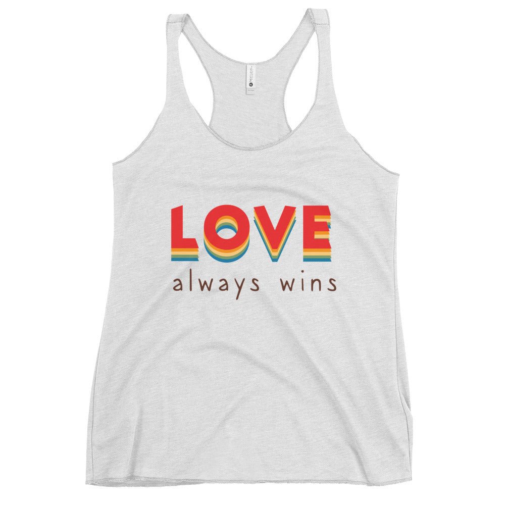 Love Always Wins Women's Tank Top - Heather White - LGBTPride.com