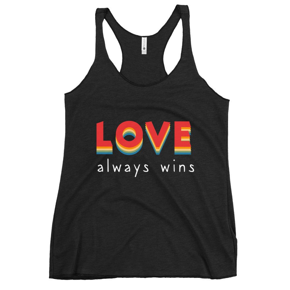 Love Always Wins Women's Tank Top - Vintage Black - LGBTPride.com