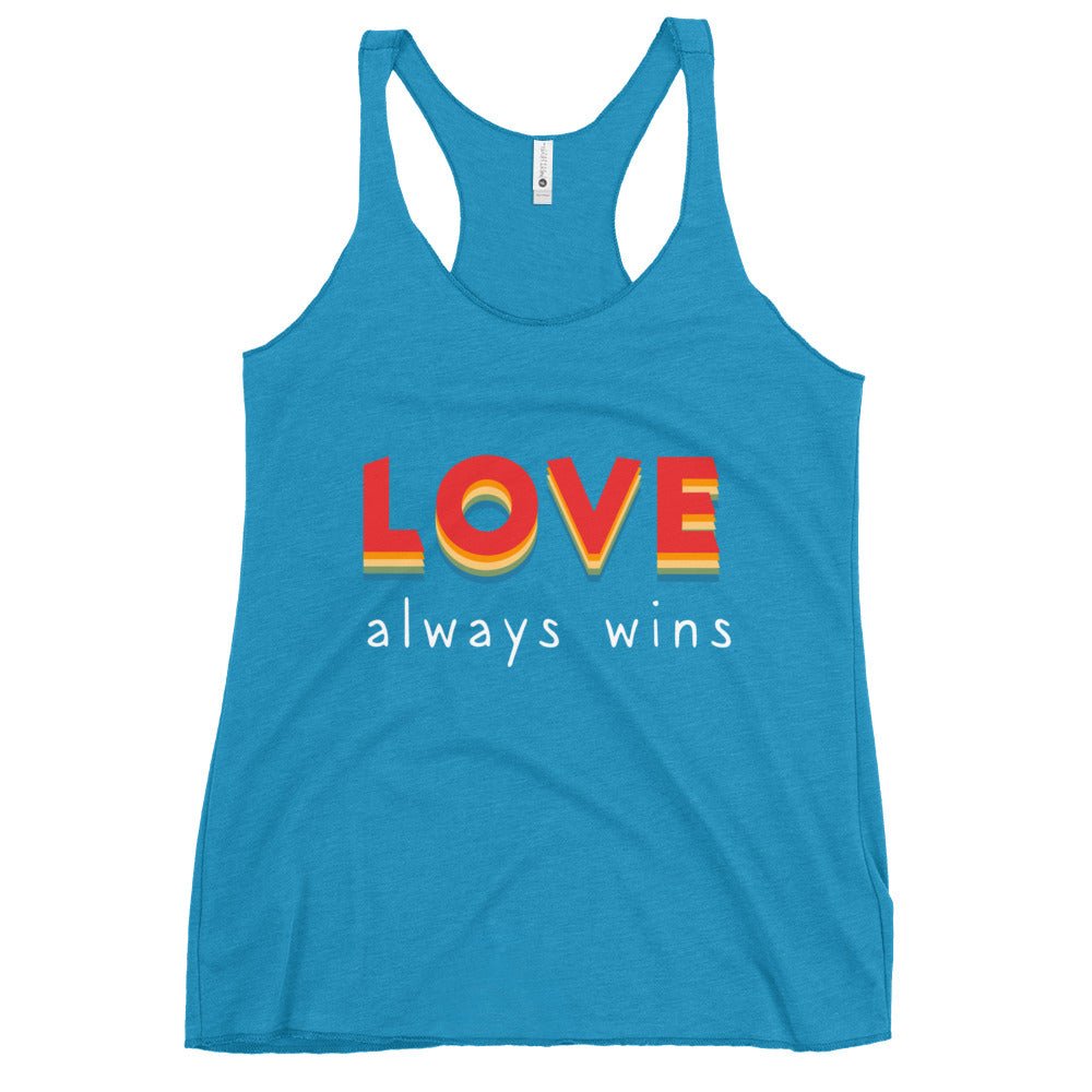 Love Always Wins Women's Tank Top - Vintage Turquoise - LGBTPride.com