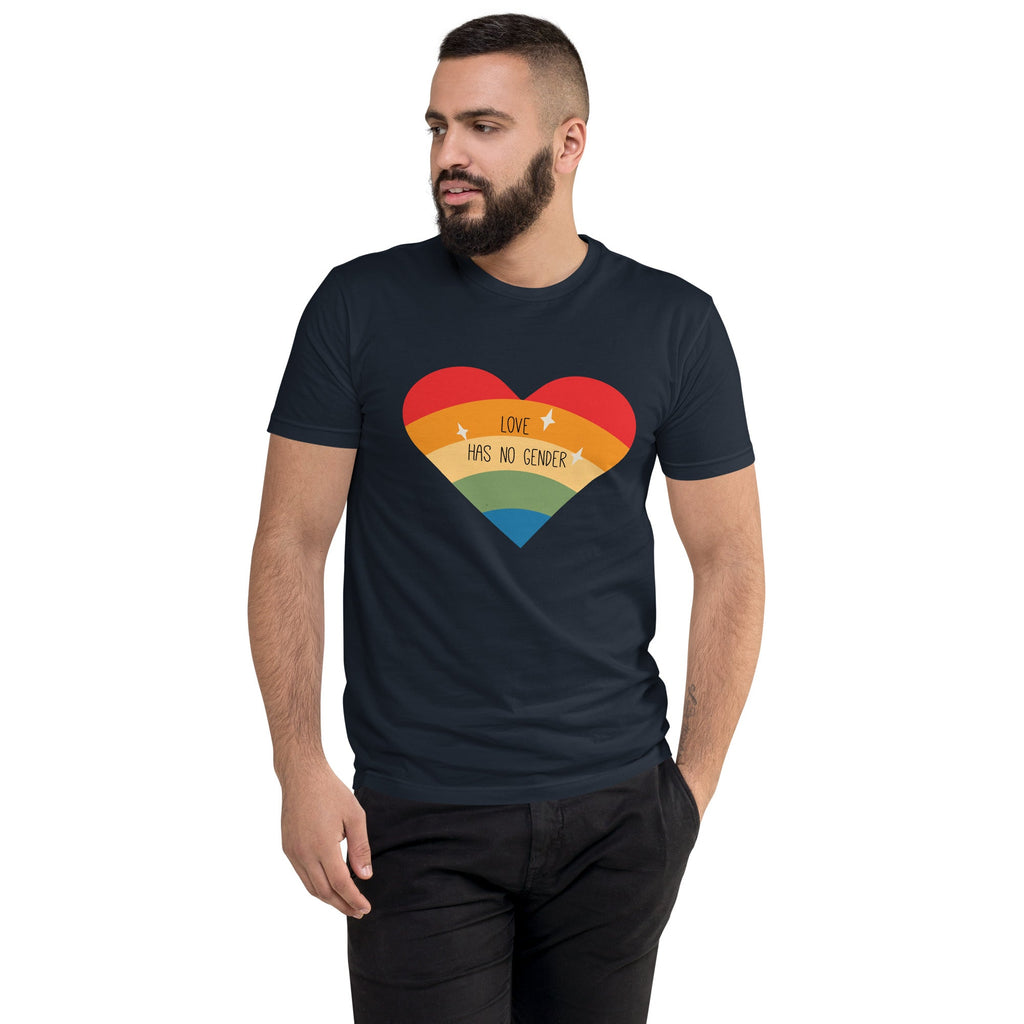 Love Has No Gender Men's T-Shirt - Midnight Navy - LGBTPride.com