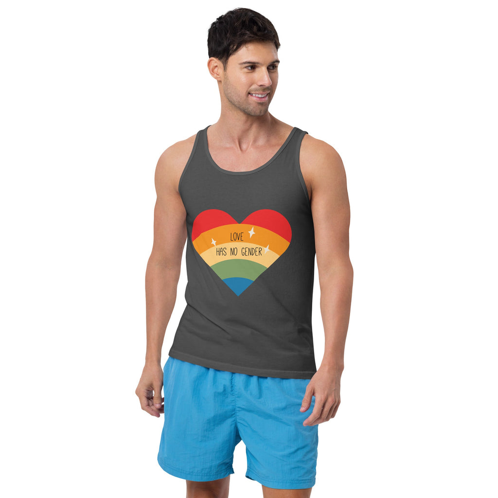 Love Has No Gender Men's Tank Top - Asphalt - LGBTPride.com