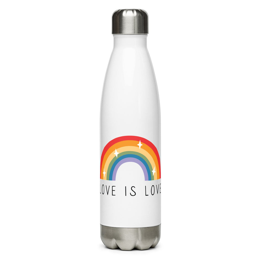 Love is Love Stainless Steel Water Bottle - White - LGBT Pride - LGBTPride.com