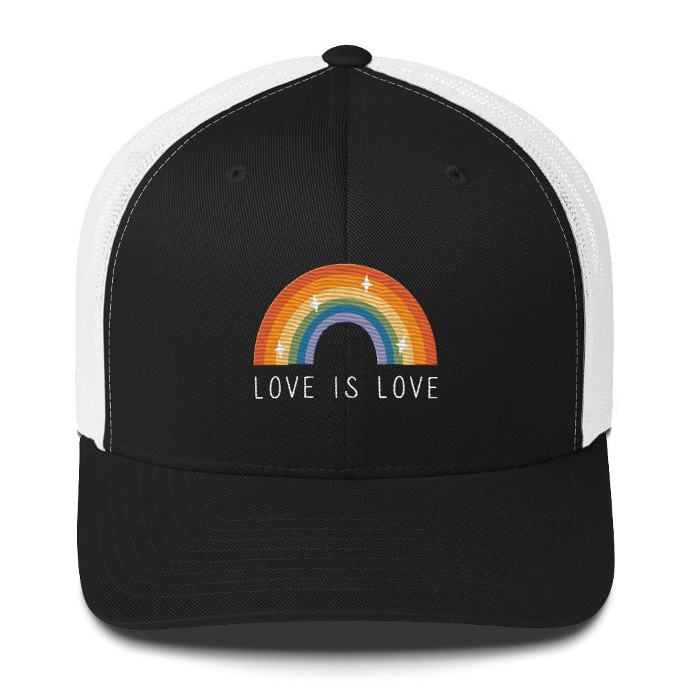 Love is Love Trucker Hat - Black/ White - LGBTPride.com - LGBT Pride