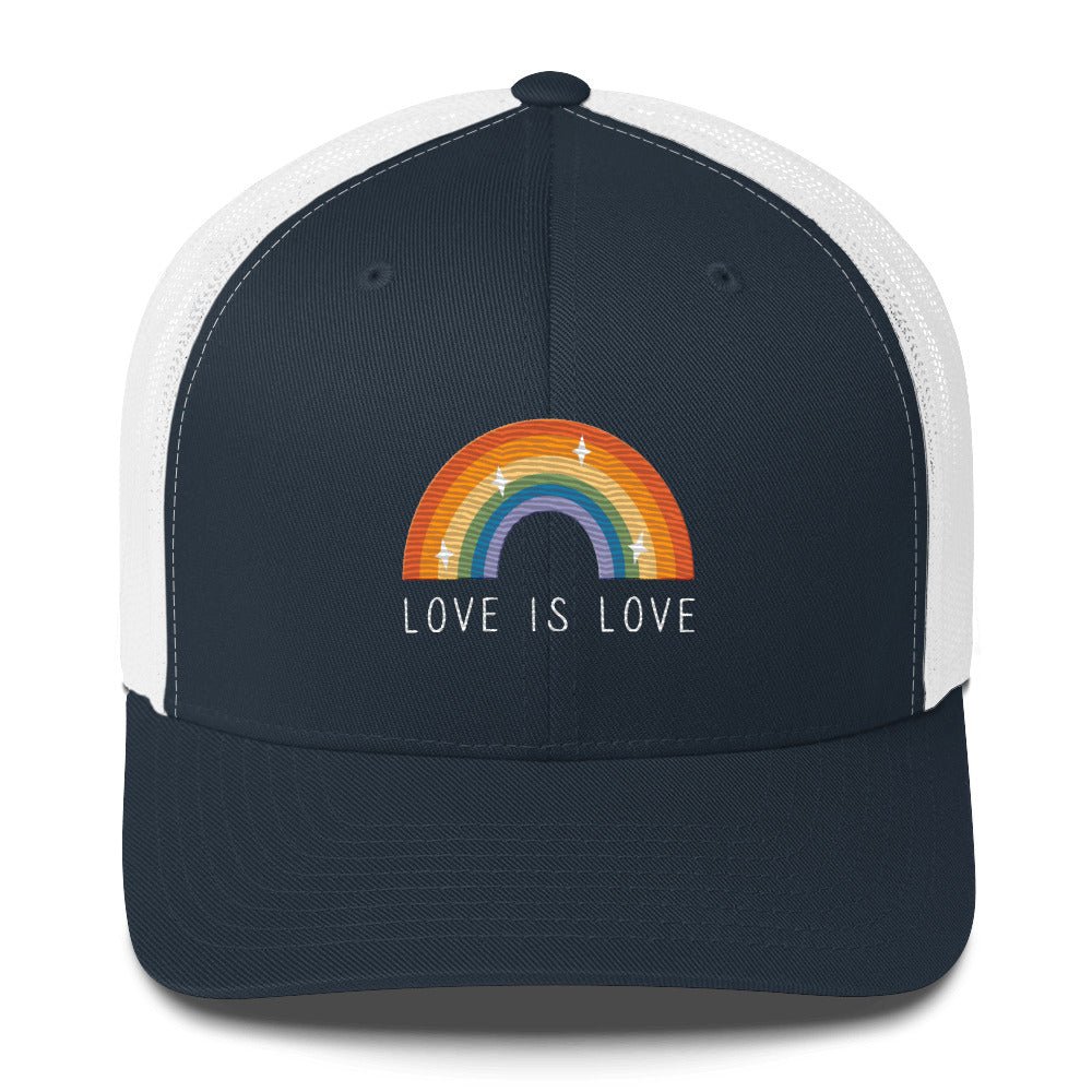 Love is Love Trucker Hat - Navy/ White - LGBTPride.com - LGBT Pride