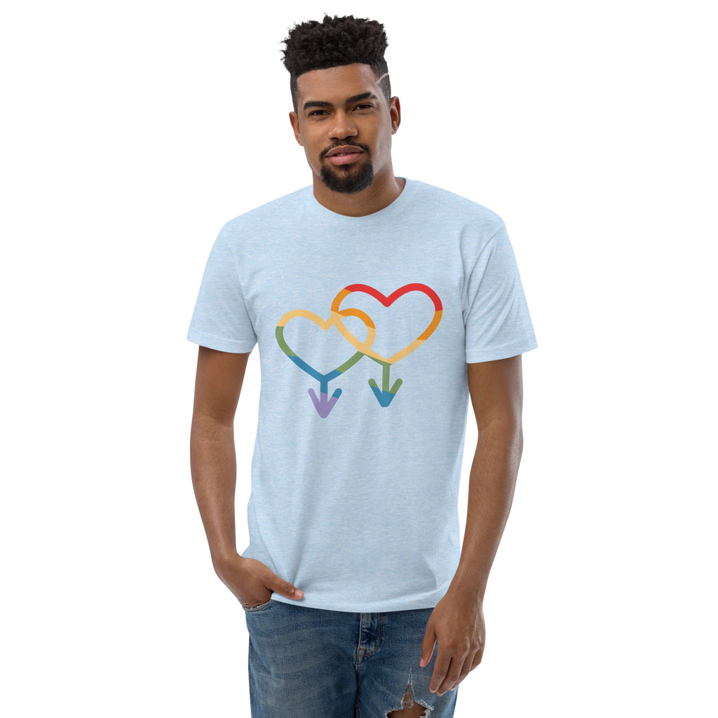 M4M Love Men's T-Shirt - Light Blue - LGBTPride.com - LGBT Pride
