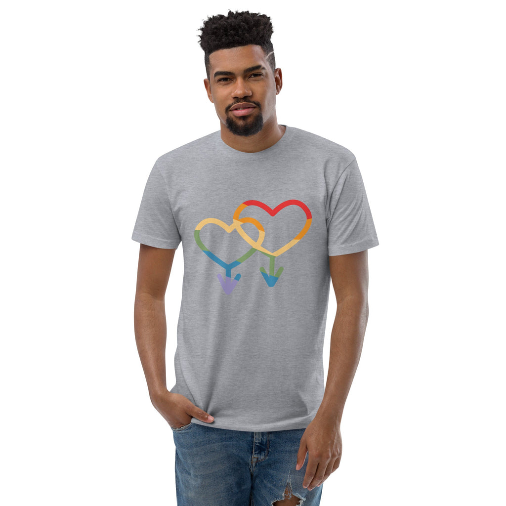 M4M Love Men's T-Shirt - Heather Grey - LGBTPride.com - LGBT Pride