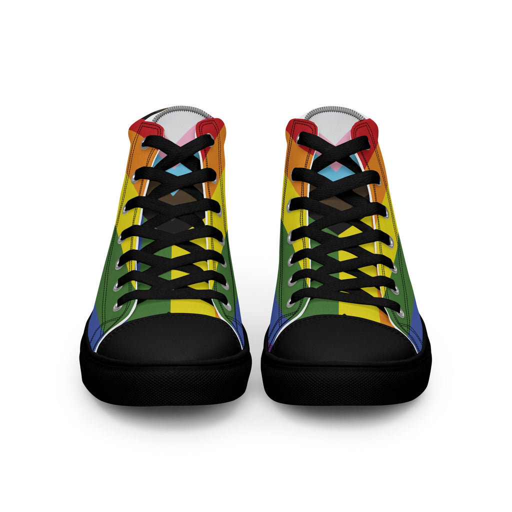 Men’s High Top Canvas Shoes - Prgoress - Black - LGBTPride.com