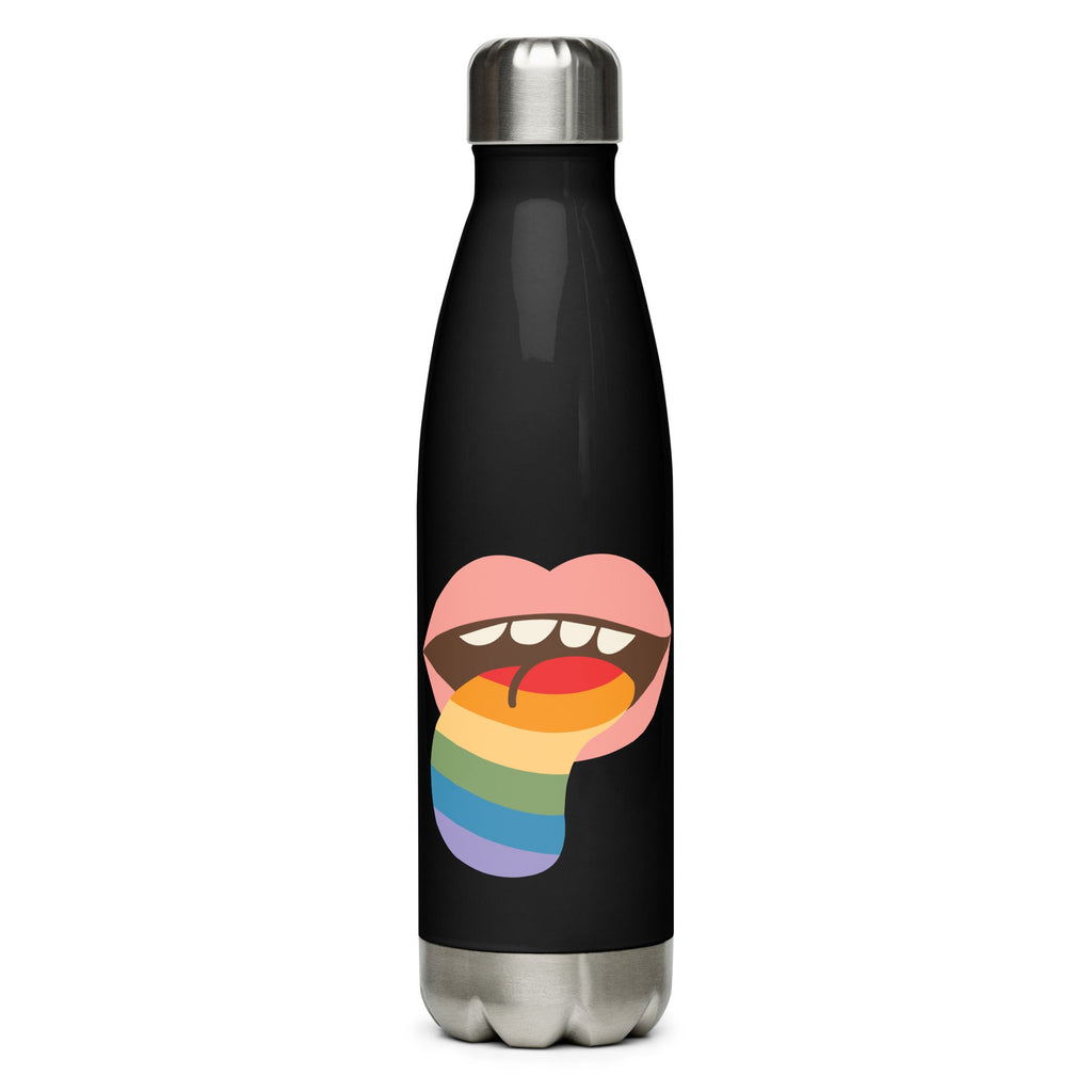 Mouthful of Pride Stainless Steel Water Bottle - Black - LGBTPride.com - LGBT Pride