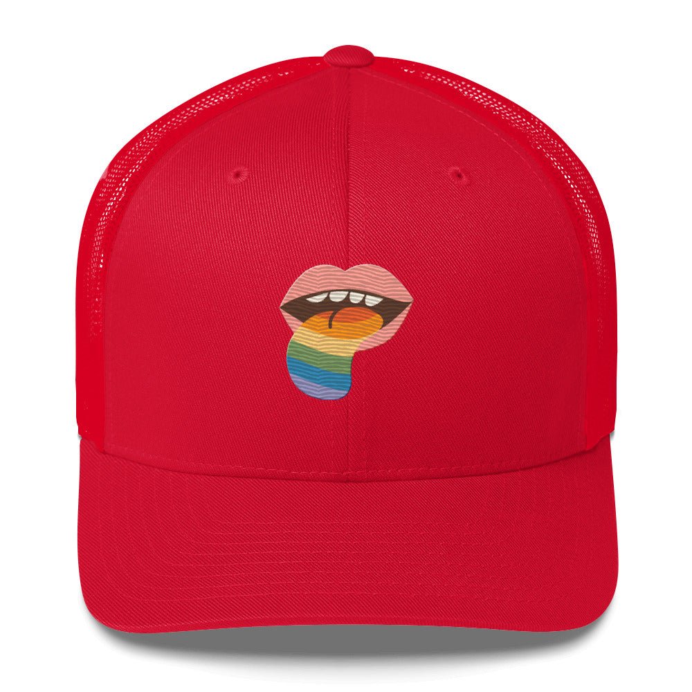 Mouthful of Pride Trucker Hat - Red - LGBTPride.com