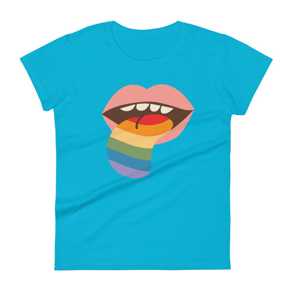 Mouthful of Pride Women's T-Shirt - Caribbean Blue - LGBTPride.com