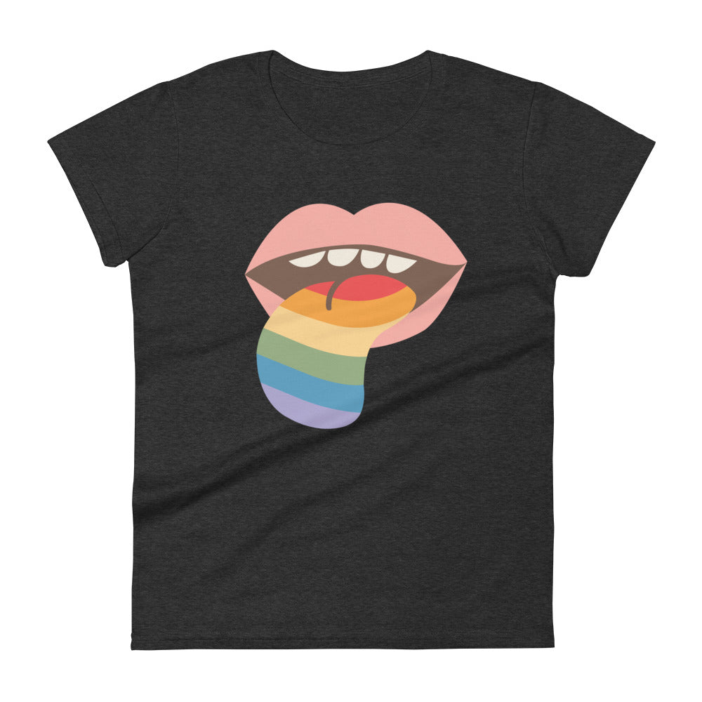 Mouthful of Pride Women's T-Shirt - Heather Dark Grey - LGBTPride.com