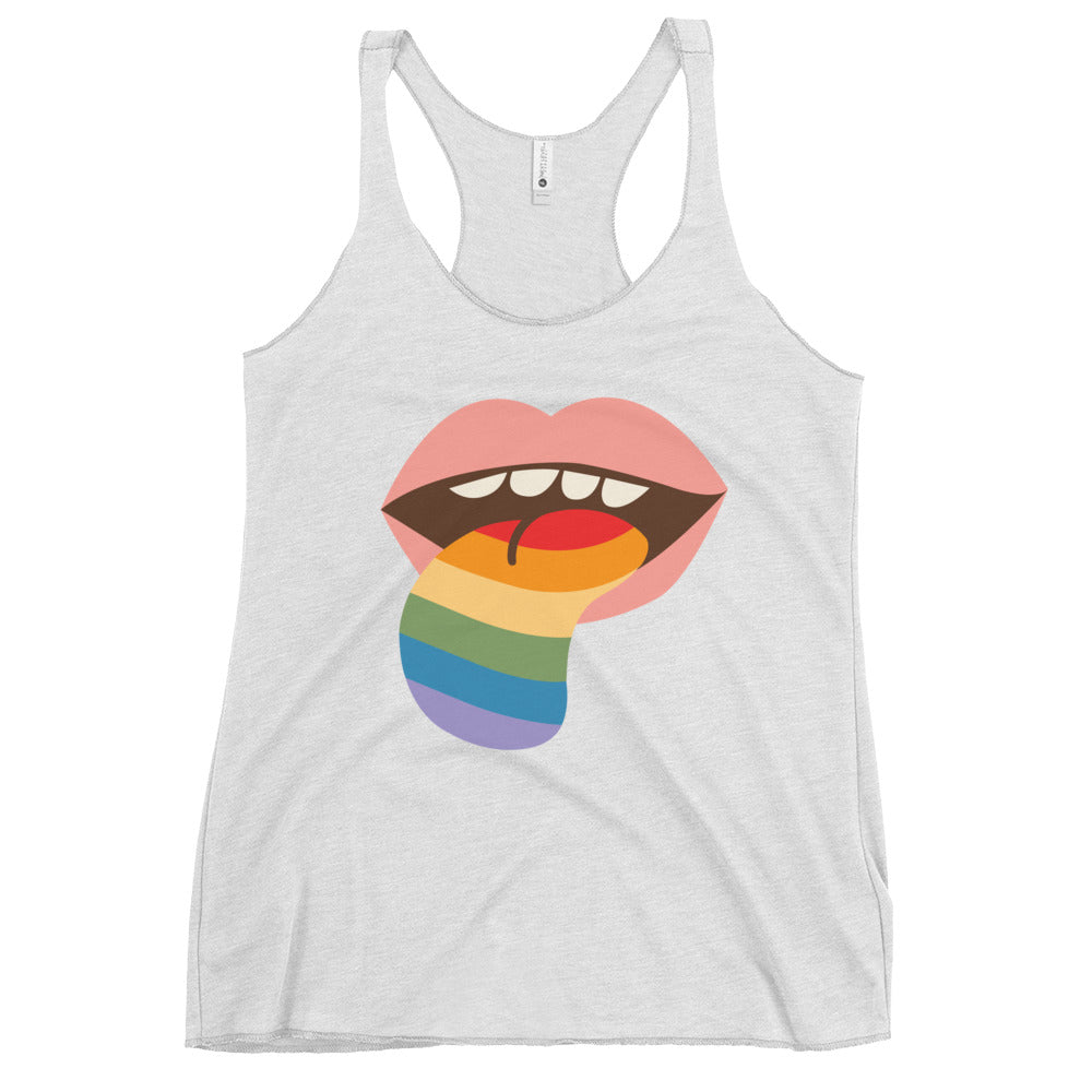 Mouthful of Pride Women's Tank Top - Heather White - LGBTPride.com
