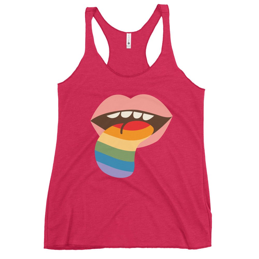 Mouthful of Pride Women's Tank Top - Vintage Shocking Pink - LGBTPride.com