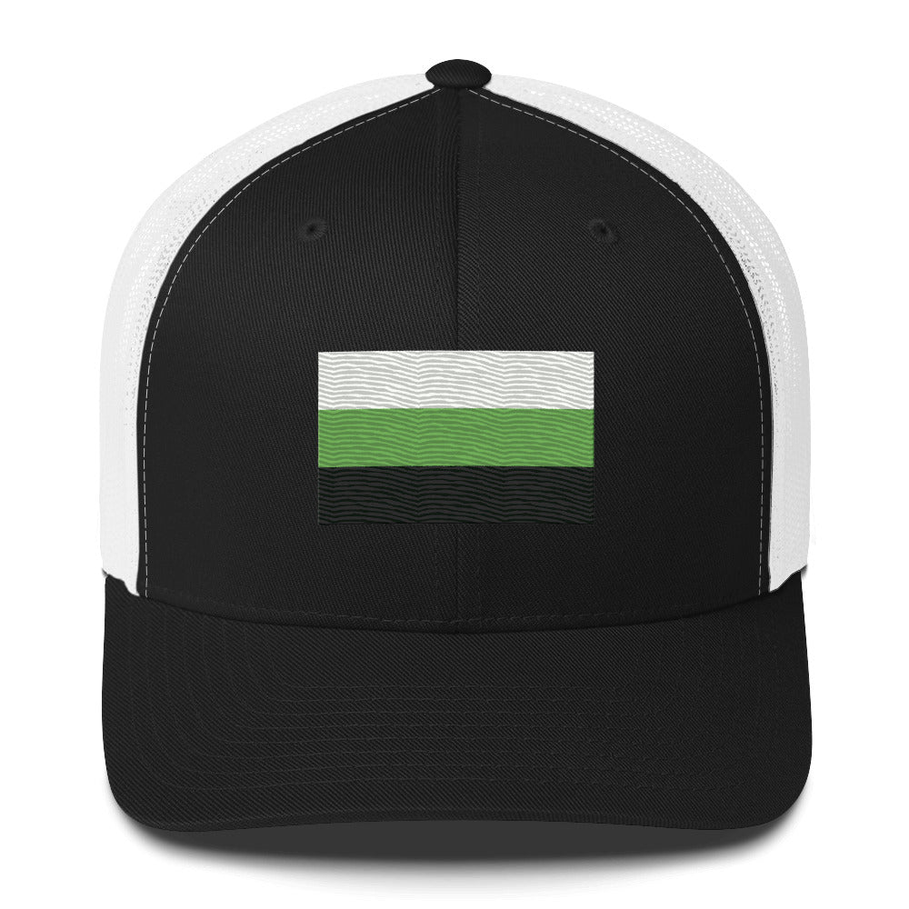 Neutrois Pride Flag Trucker Hat - Black/ White - LGBTPride.com