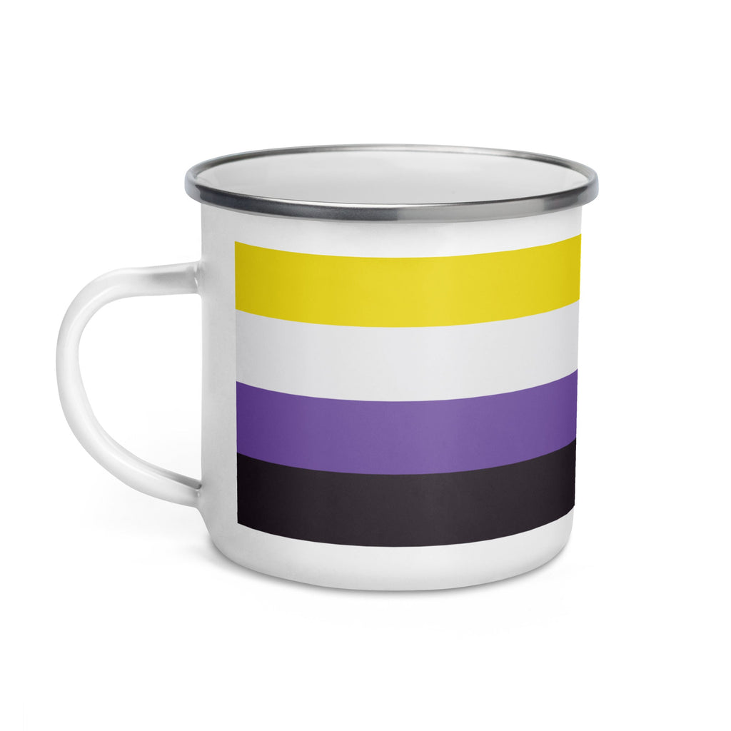Nonbinary Pride Flag Enamel Mug - LGBTPride.com