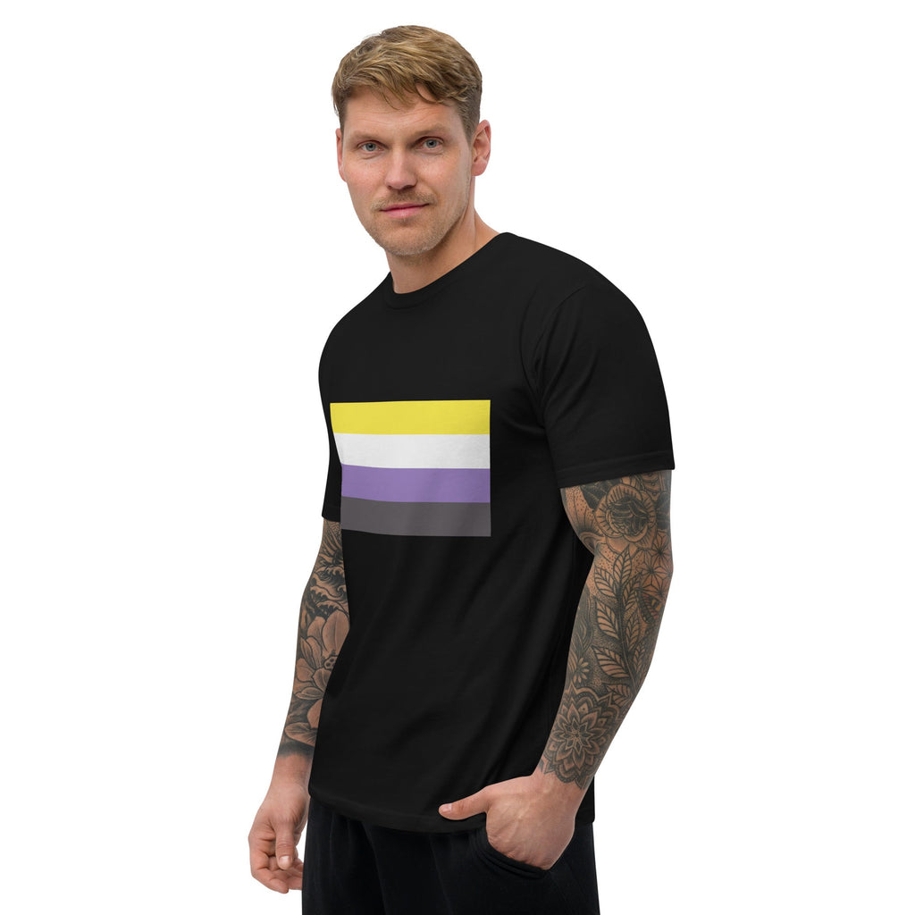 Nonbinary Pride Flag Men's T-shirt - Black - LGBTPride.com