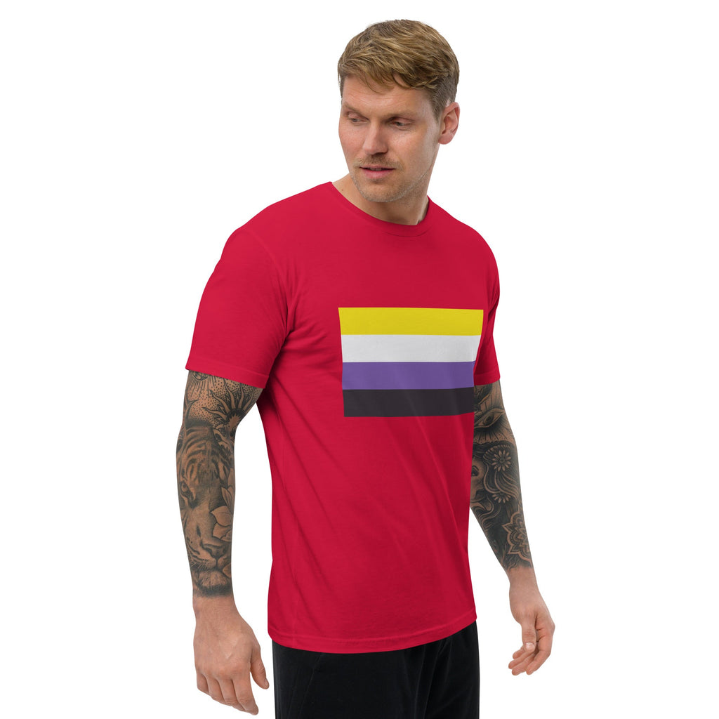 Nonbinary Pride Flag Men's T-shirt - Midnight Navy - LGBTPride.com