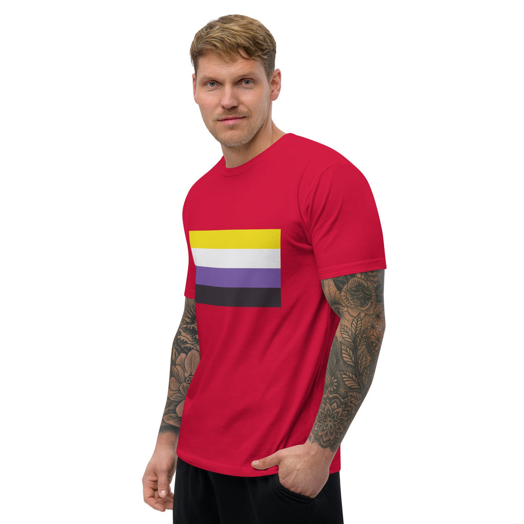 Nonbinary Pride Flag Men's T-shirt - Midnight Navy - LGBTPride.com