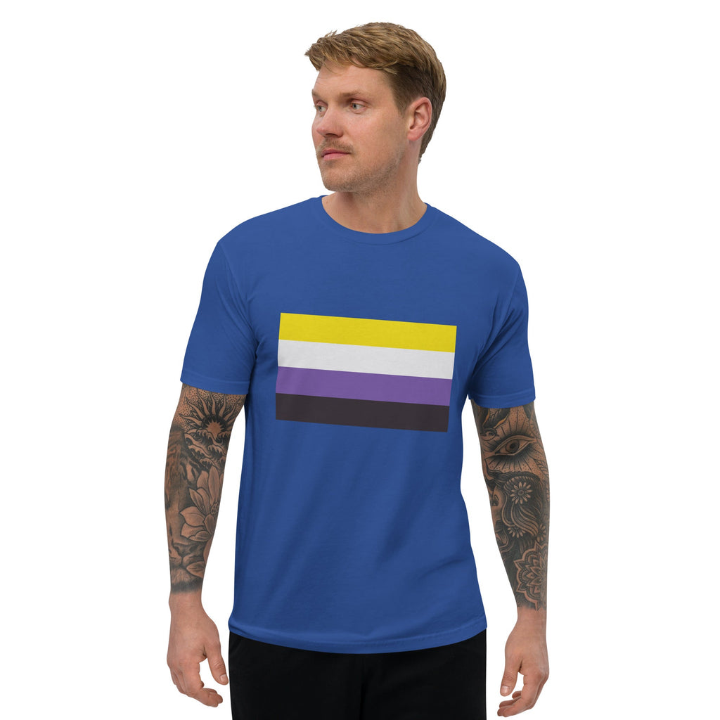 Nonbinary Pride Flag Men's T-shirt - Royal Blue - LGBTPride.com