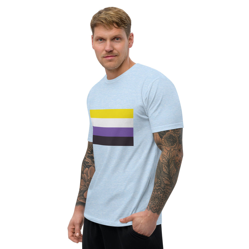 Nonbinary Pride Flag Men's T-shirt - Light Blue - LGBTPride.com