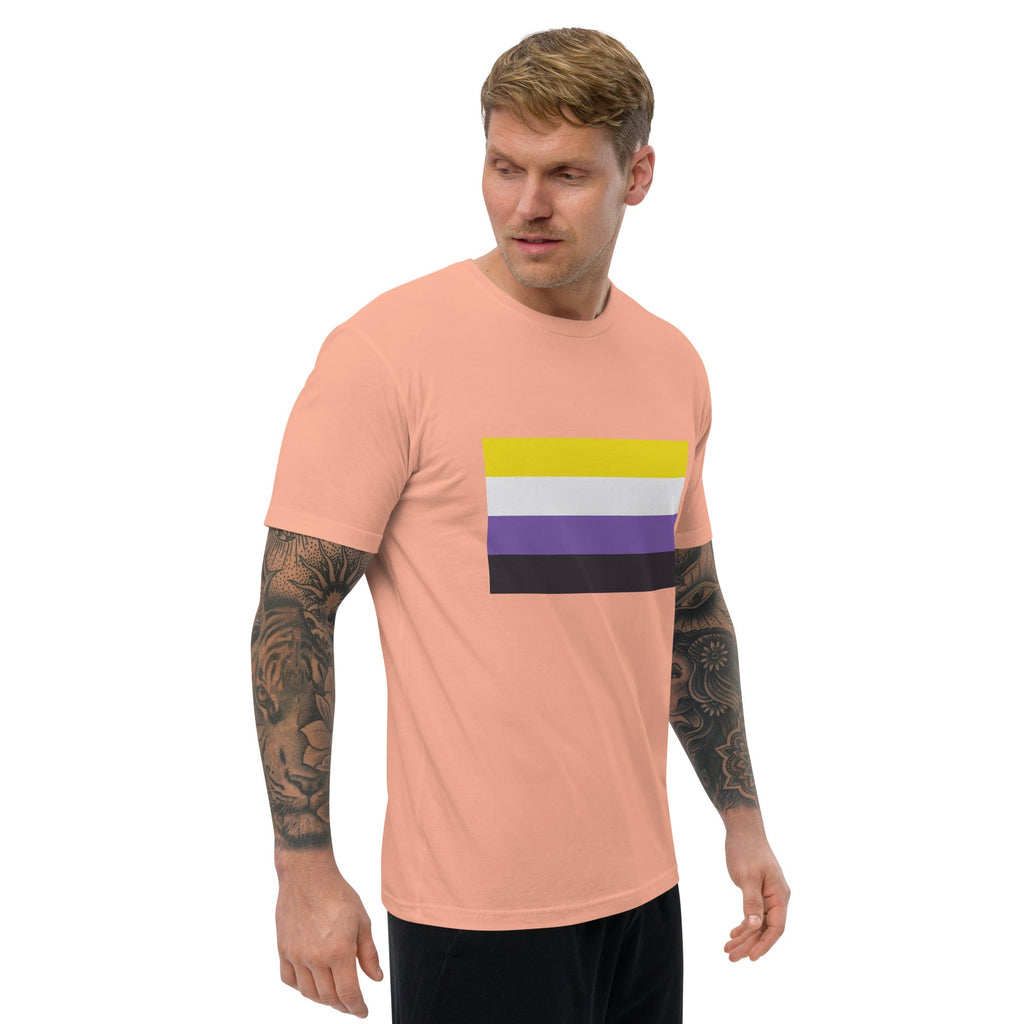 Nonbinary Pride Flag Men's T-shirt - Desert Pink - LGBTPride.com