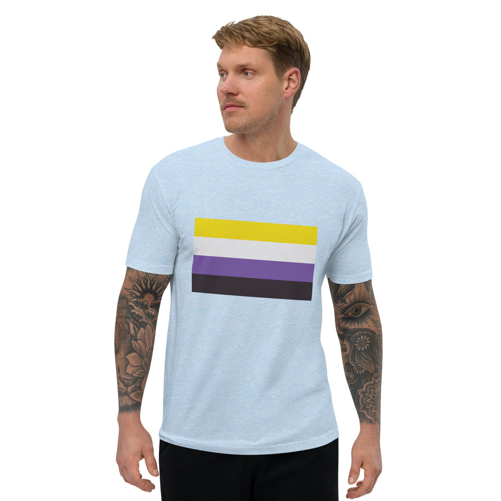 Nonbinary Pride Flag Men's T-shirt - Light Blue - LGBTPride.com