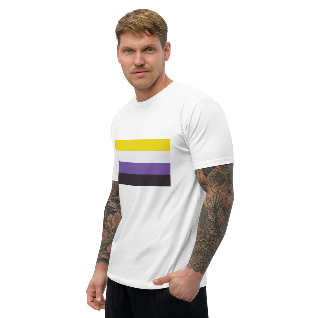 Nonbinary Pride Flag Men's T-shirt - White - LGBTPride.com