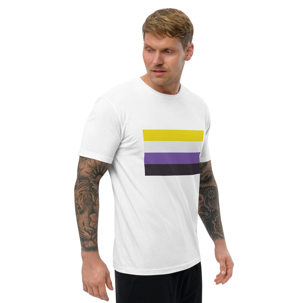 Nonbinary Pride Flag Men's T-shirt - White - LGBTPride.com