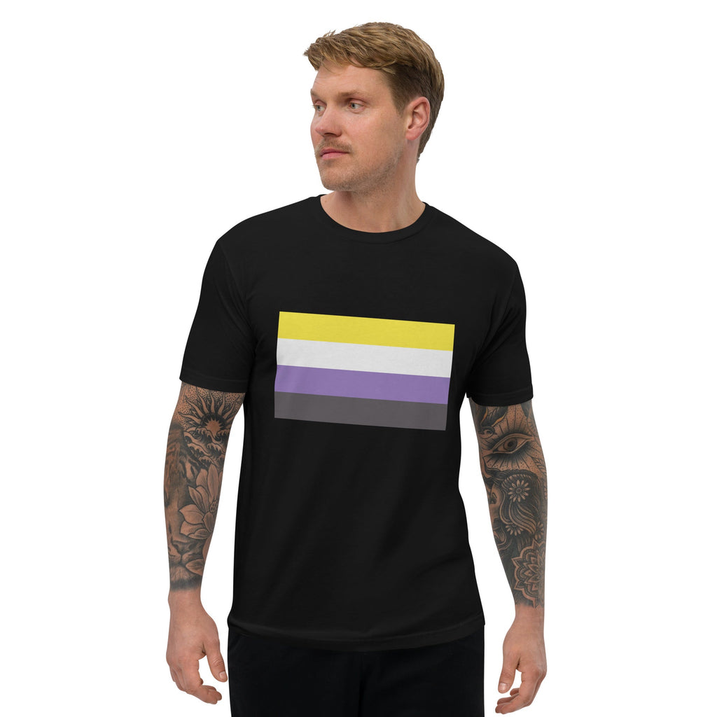 Nonbinary Pride Flag Men's T-shirt - Black - LGBTPride.com
