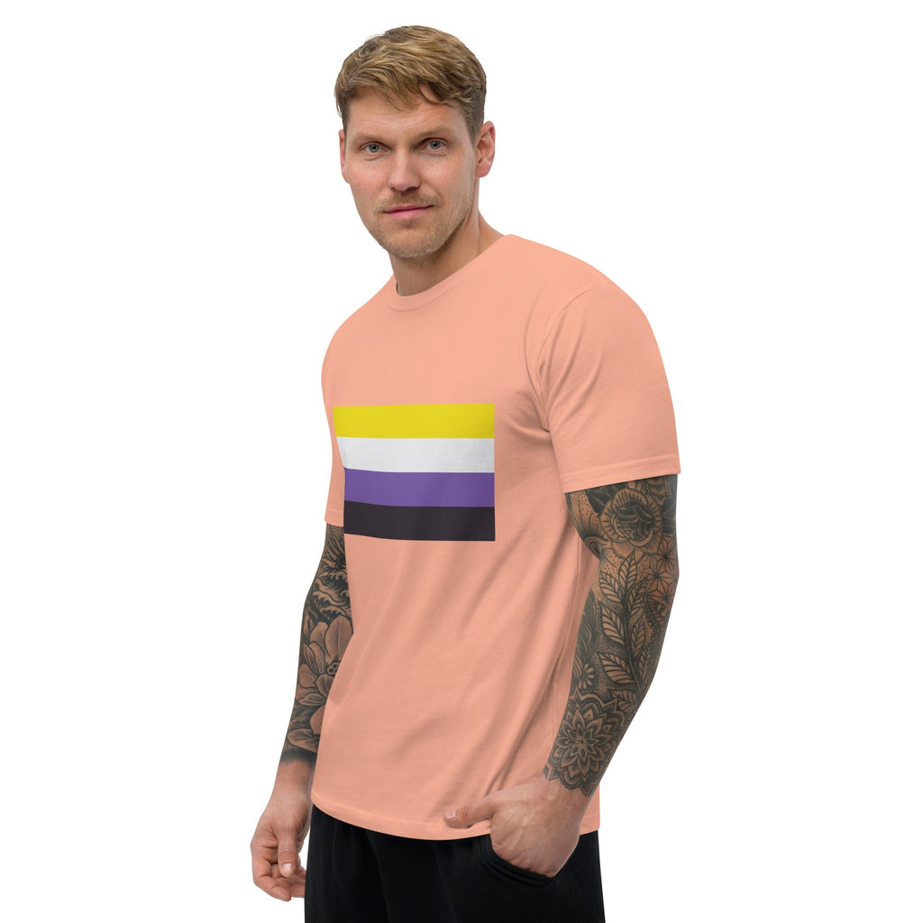 Nonbinary Pride Flag Men's T-shirt - Desert Pink - LGBTPride.com