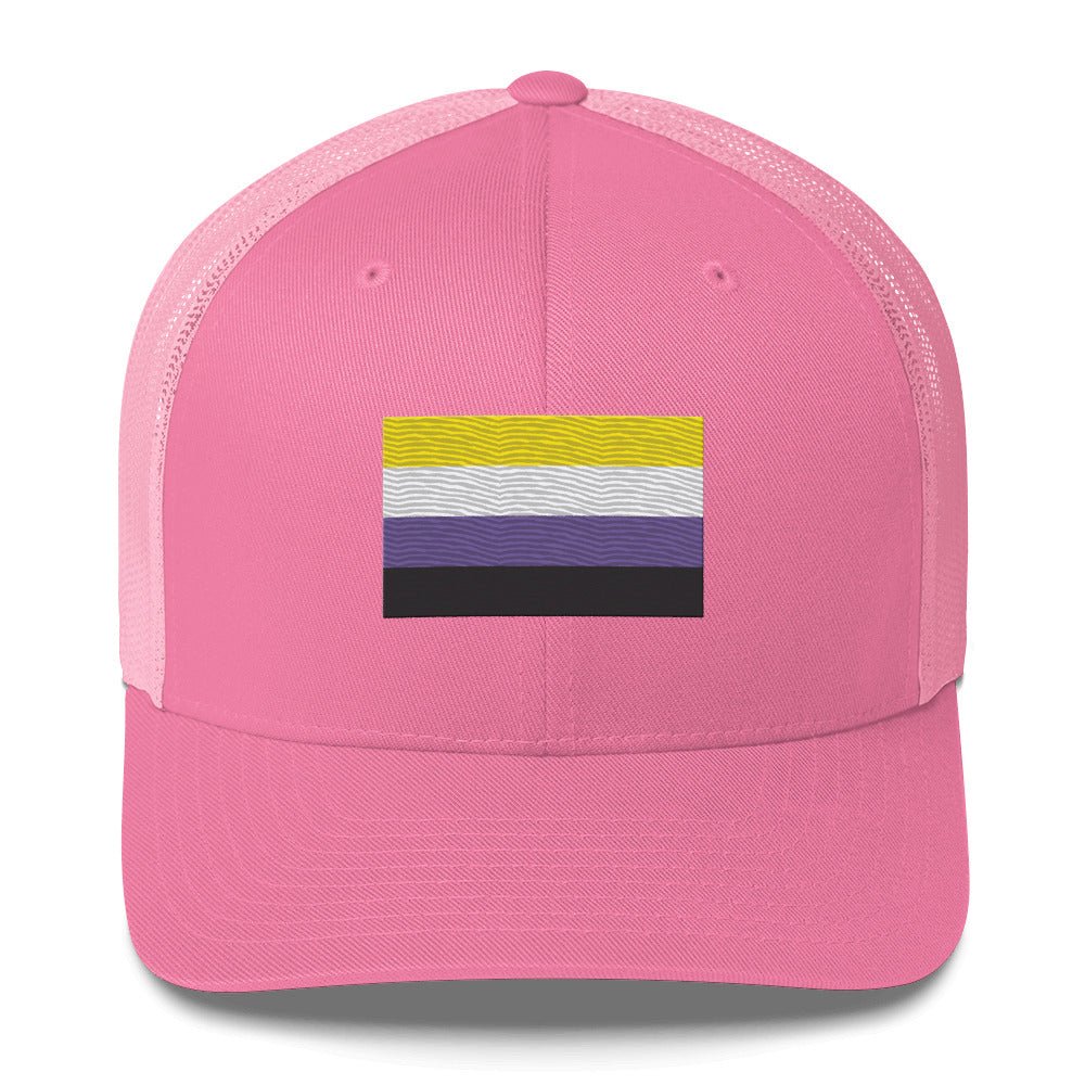 Nonbinary Pride Flag Trucker Hat - Pink - LGBTPride.com