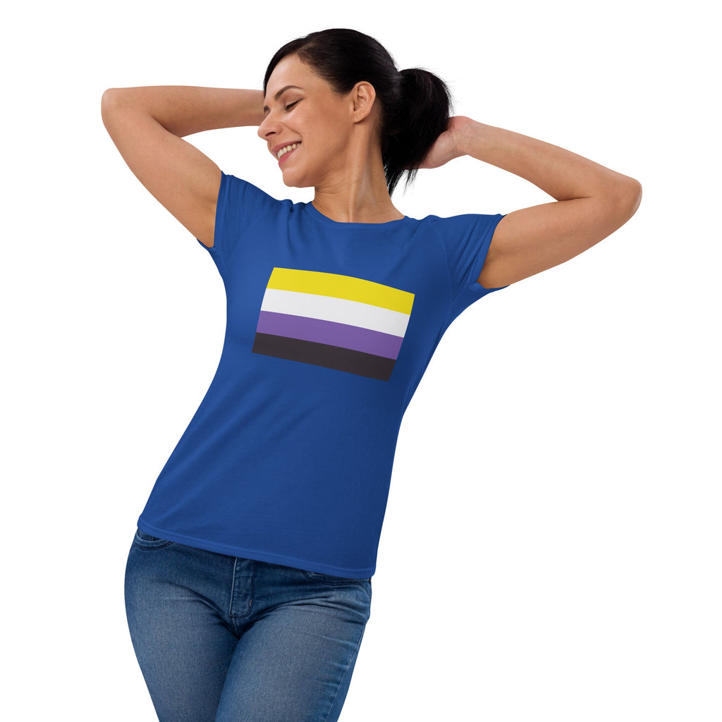 Nonbinary Pride Flag Women's T-Shirt - Royal Blue - LGBTPride.com