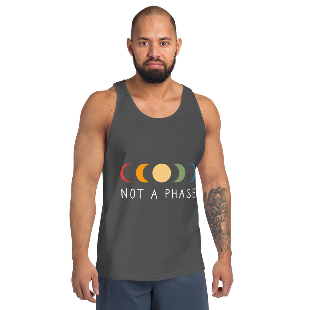 Not a (Moon) Phase Men's Tank Top - Asphalt - LGBTPride.com